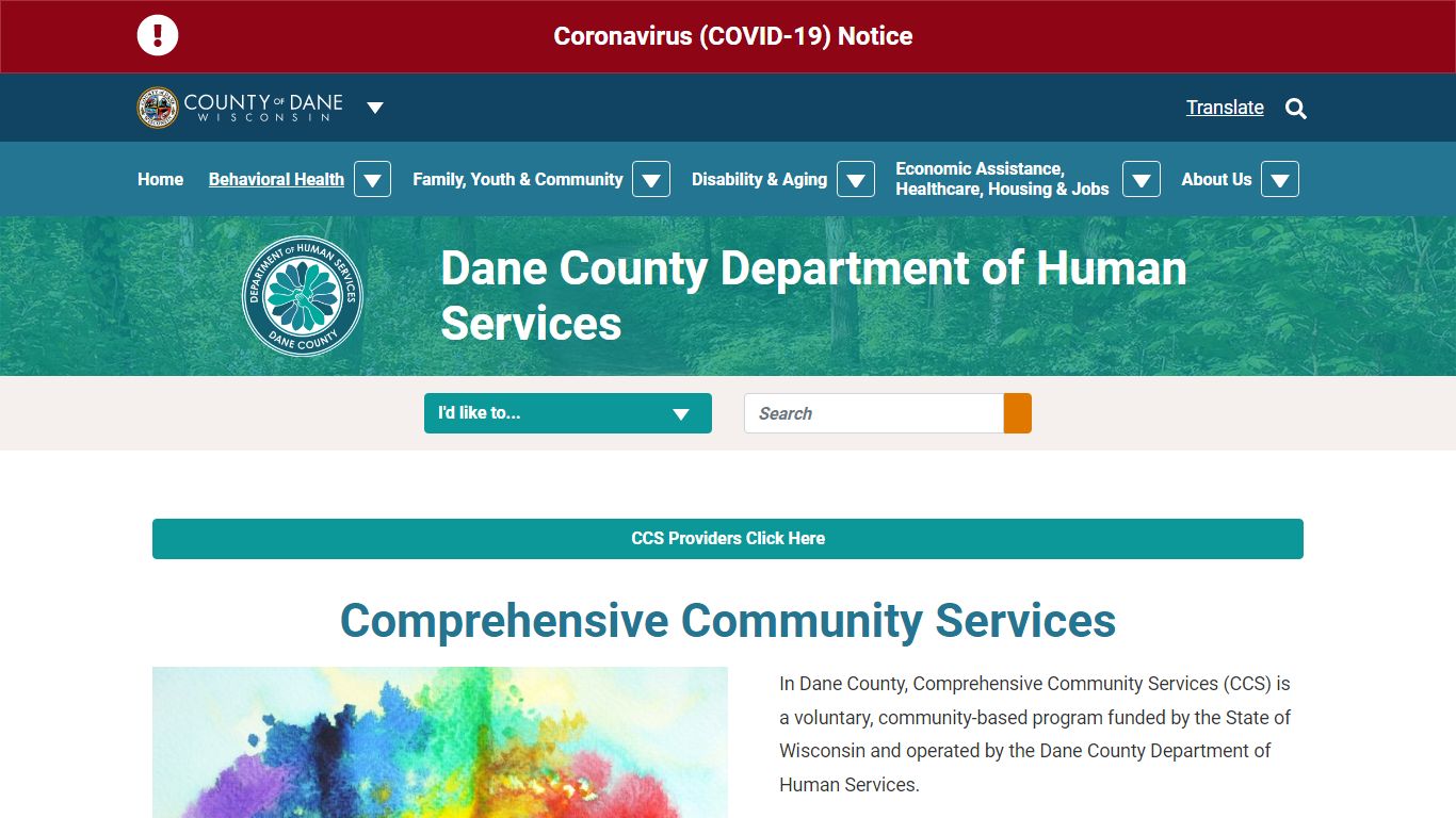 Comprehensive Community Services | Department of Human Services